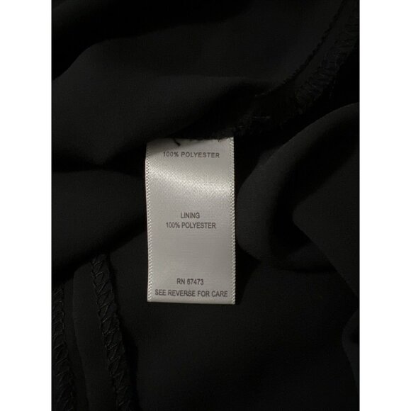 Taylor Black & Gray Floral Print V-Neck Long‎ Bell Sleeve Lined Dress 10 - Picture 5 of 6